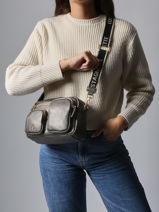 Cross Body Tas Pocket Lulu castagnette Zilver pocket ZAHRA-vue-porte